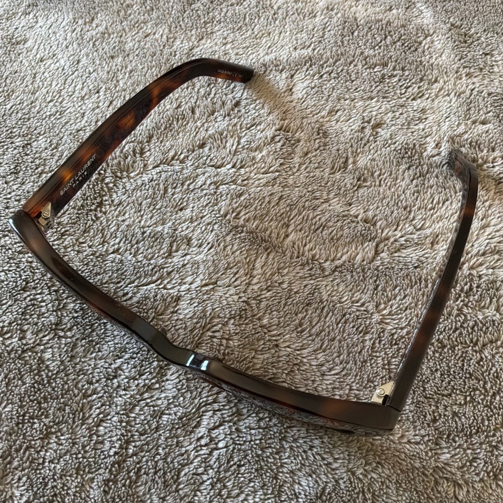 Saint Laurent Women's Tortoiseshell Square Sunglasses - Dark Brown/Black Lenses - Picture 2 of 7